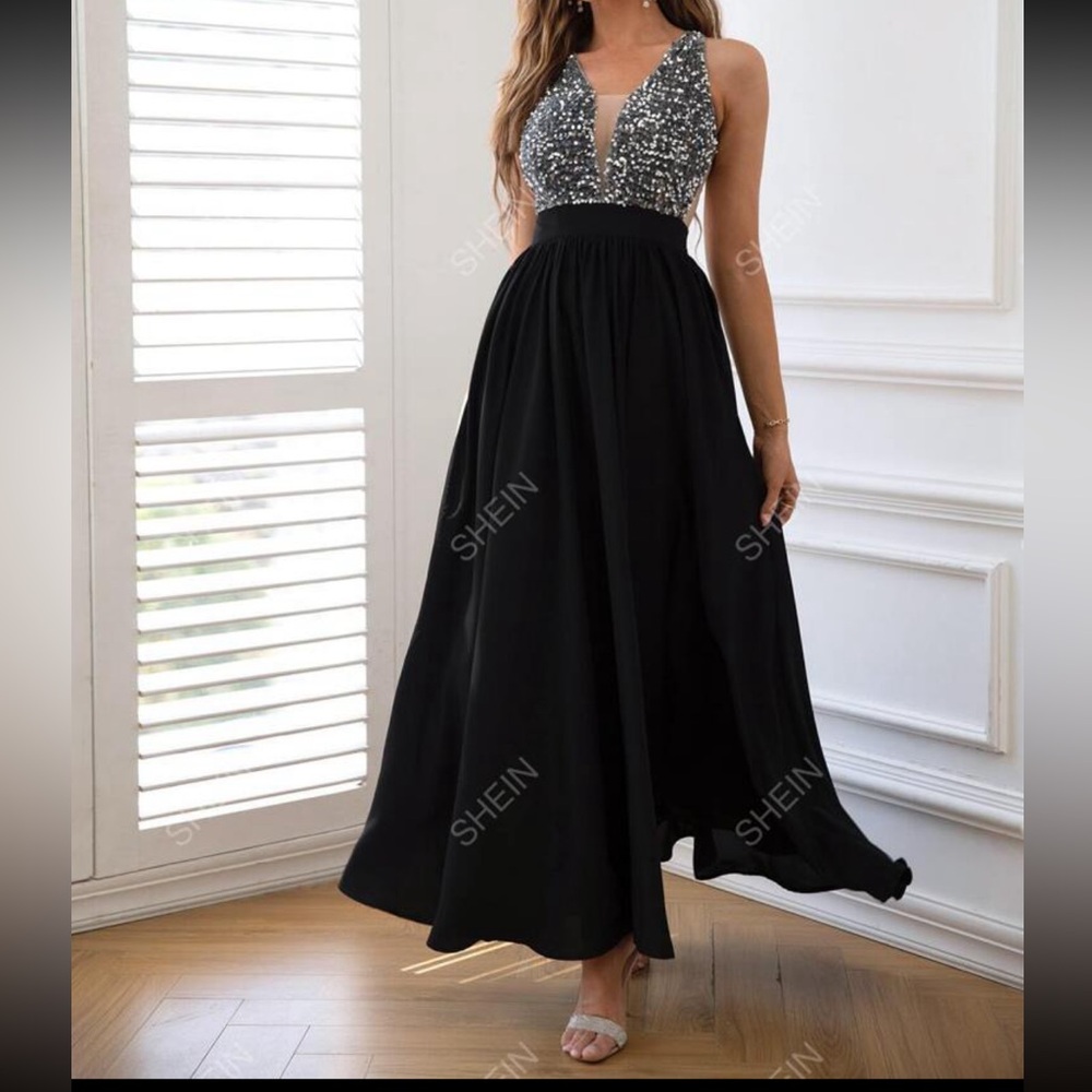 Black a line dress